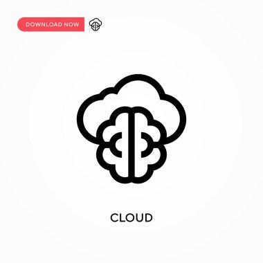 Bulut Basit vektör simgesi. Web sitesi veya mobil uygulama için modern, basit düz vektör çizimi