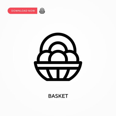 Basket Basit vektör simgesi. Web sitesi veya mobil uygulama için modern, basit düz vektör çizimi