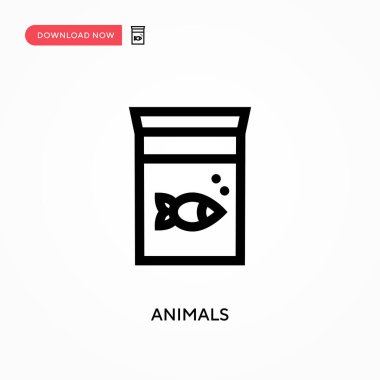 Hayvanlar basit vektör simgesi. Web sitesi veya mobil uygulama için modern, basit düz vektör çizimi