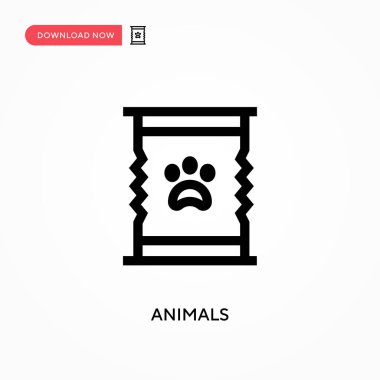 Hayvanlar basit vektör simgesi. Web sitesi veya mobil uygulama için modern, basit düz vektör çizimi
