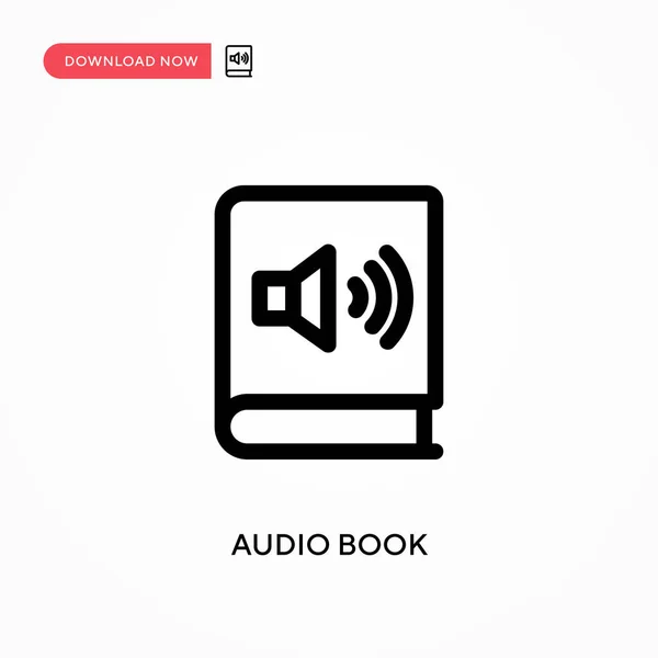 Audio Book Icono Vector Simple Moderno Simple Ilustración Vector Plano — Vector de stock