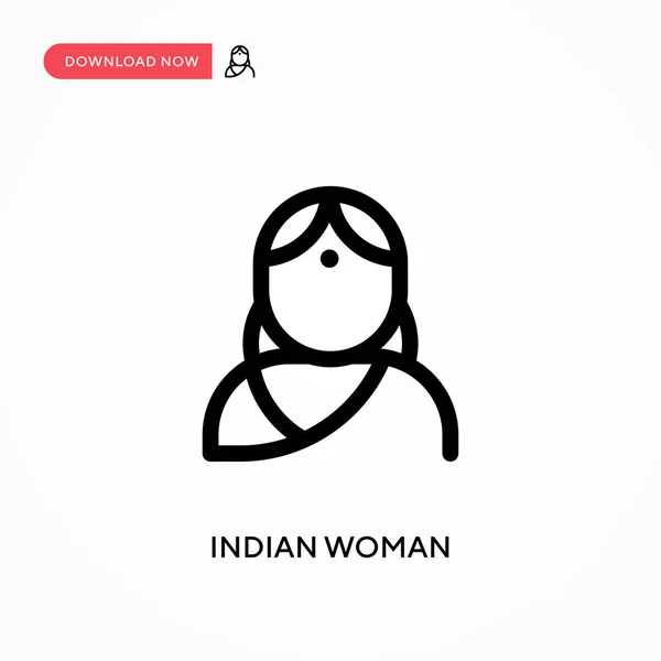 Femme Indienne Simple Icône Vectorielle Illustration Vectorielle Plate Moderne Simple — Image vectorielle