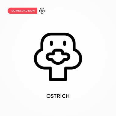 Devekuşu basit vektör simgesi. Web sitesi veya mobil uygulama için modern, basit düz vektör çizimi