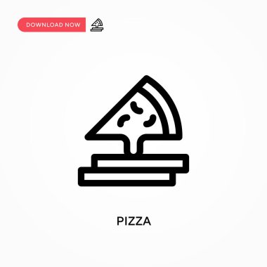 Pizza basit vektör simgesi. Web sitesi veya mobil uygulama için modern, basit düz vektör çizimi