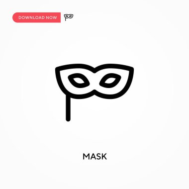 Maske Basit vektör simgesi. Web sitesi veya mobil uygulama için modern, basit düz vektör çizimi
