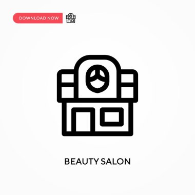 Güzellik salonu basit vektör ikonu. Web sitesi veya mobil uygulama için modern, basit düz vektör çizimi