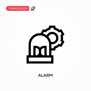 Alarm Basit vektör simgesi. Web sitesi veya mobil uygulama için modern, basit düz vektör çizimi