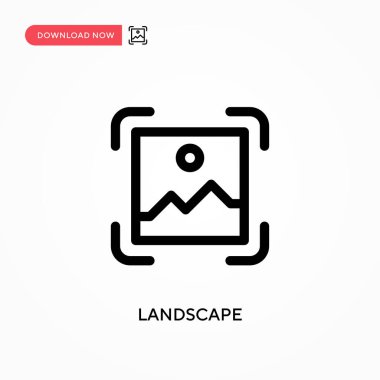 Peyzaj basit vektör simgesi. Web sitesi veya mobil uygulama için modern, basit düz vektör çizimi