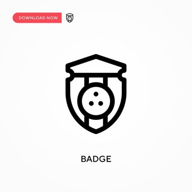 Rozet Basit vektör simgesi. Web sitesi veya mobil uygulama için modern, basit düz vektör çizimi