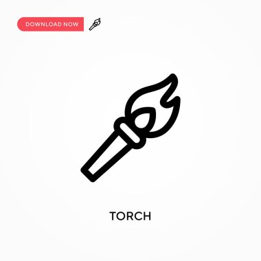 Meşale Basit vektör simgesi. Web sitesi veya mobil uygulama için modern, basit düz vektör çizimi