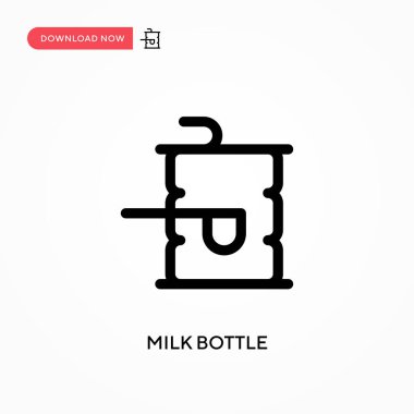Süt şişesi basit vektör simgesi. Web sitesi veya mobil uygulama için modern, basit düz vektör çizimi