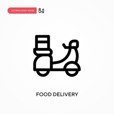 Yemek teslimatı basit vektör ikonu. Web sitesi veya mobil uygulama için modern, basit düz vektör çizimi