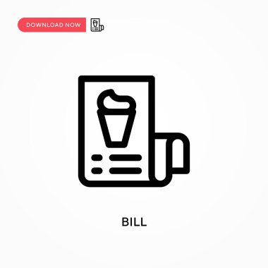 Bill Simple vektör simgesi. Web sitesi veya mobil uygulama için modern, basit düz vektör çizimi