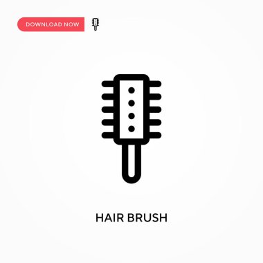 Saç fırçası basit vektör simgesi. Web sitesi veya mobil uygulama için modern, basit düz vektör çizimi