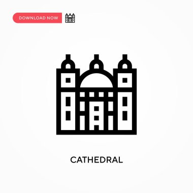 Katedral basit vektör simgesi. Web sitesi veya mobil uygulama için modern, basit düz vektör çizimi