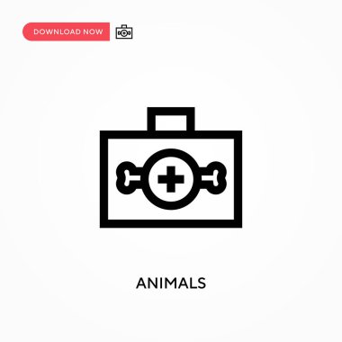 Hayvanlar basit vektör simgesi. Web sitesi veya mobil uygulama için modern, basit düz vektör çizimi