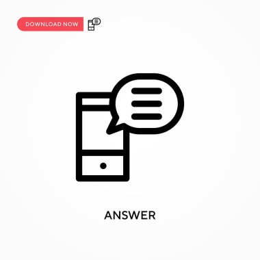 Basit vektör simgesine cevap ver. Web sitesi veya mobil uygulama için modern, basit düz vektör çizimi