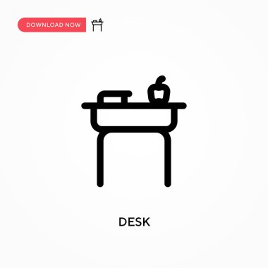 Masa Basit vektör simgesi. Web sitesi veya mobil uygulama için modern, basit düz vektör çizimi