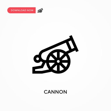 Cannon Basit vektör simgesi. Web sitesi veya mobil uygulama için modern, basit düz vektör çizimi