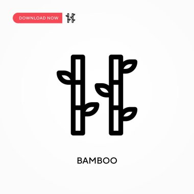 Bambu basit vektör simgesi. Web sitesi veya mobil uygulama için modern, basit düz vektör çizimi