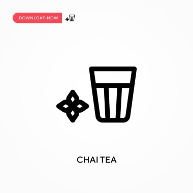 Chai çayı basit vektör simgesi. Web sitesi veya mobil uygulama için modern, basit düz vektör çizimi
