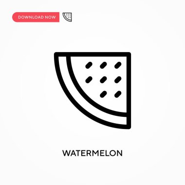 Karpuz basit vektör simgesi. Web sitesi veya mobil uygulama için modern, basit düz vektör çizimi