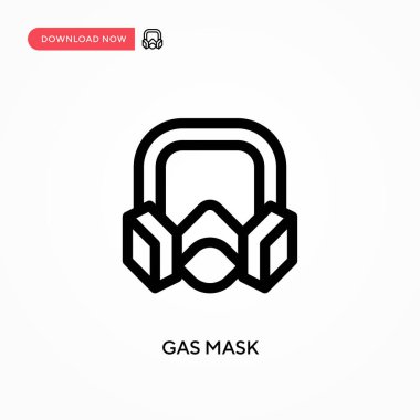Gaz maskesi Basit vektör simgesi. Web sitesi veya mobil uygulama için modern, basit düz vektör çizimi