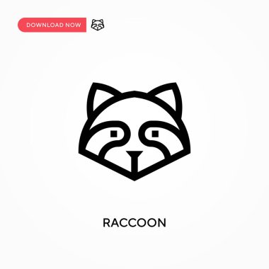 Rakun basit vektör simgesi. Web sitesi veya mobil uygulama için modern, basit düz vektör çizimi