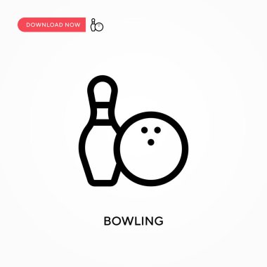 Bowling basit vektör simgesi. Web sitesi veya mobil uygulama için modern, basit düz vektör çizimi