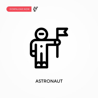 Astronot Basit vektör simgesi. Web sitesi veya mobil uygulama için modern, basit düz vektör çizimi