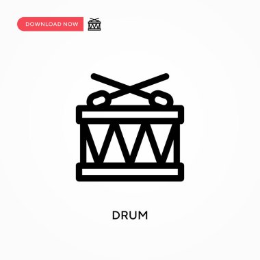 Davul Basit vektör simgesi. Web sitesi veya mobil uygulama için modern, basit düz vektör çizimi