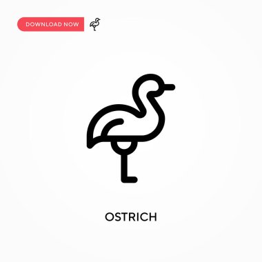 Devekuşu basit vektör simgesi. Web sitesi veya mobil uygulama için modern, basit düz vektör çizimi