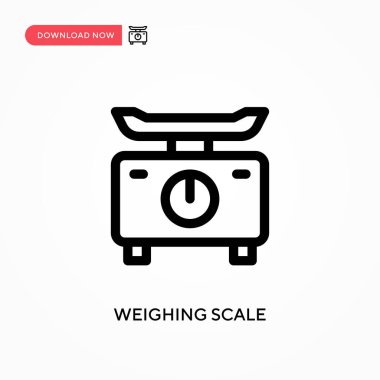 Ağırlık ölçekli basit vektör simgesi. Web sitesi veya mobil uygulama için modern, basit düz vektör çizimi