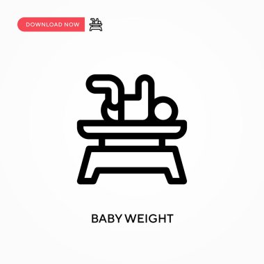 Bebek ağırlığı basit vektör simgesi. Web sitesi veya mobil uygulama için modern, basit düz vektör çizimi
