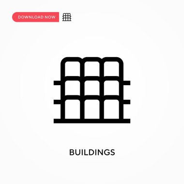 Binalar basit vektör simgesi. Web sitesi veya mobil uygulama için modern, basit düz vektör çizimi