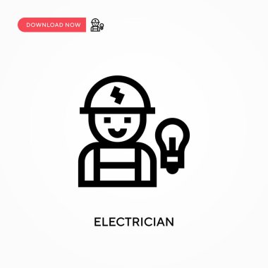 Elektrikçi Basit Vektör simgesi. Web sitesi veya mobil uygulama için modern, basit düz vektör çizimi