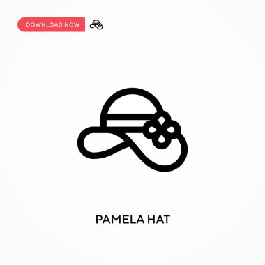 Pamela şapkası Basit vektör simgesi. Web sitesi veya mobil uygulama için modern, basit düz vektör çizimi