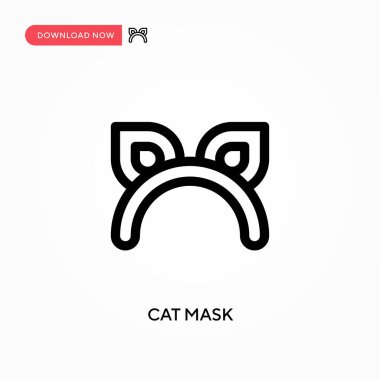 Kedi maskesi Basit vektör simgesi. Web sitesi veya mobil uygulama için modern, basit düz vektör çizimi