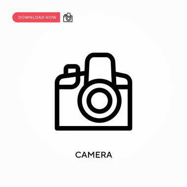 Kamera basit vektör simgesi. Web sitesi veya mobil uygulama için modern, basit düz vektör çizimi