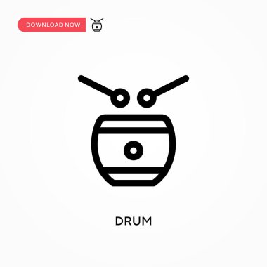 Davul Basit vektör simgesi. Web sitesi veya mobil uygulama için modern, basit düz vektör çizimi