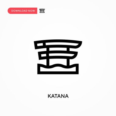 Katana Basit vektör simgesi. Web sitesi veya mobil uygulama için modern, basit düz vektör çizimi