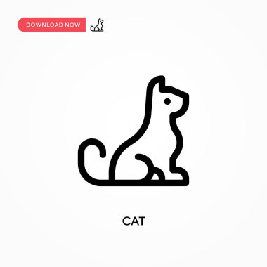 Cat Simple vektör simgesi. Web sitesi veya mobil uygulama için modern, basit düz vektör çizimi
