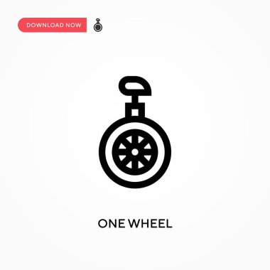 Tek tekerlek basit vektör simgesi. Web sitesi veya mobil uygulama için modern, basit düz vektör çizimi