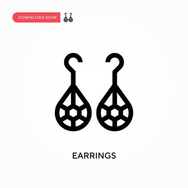 Küpeler basit vektör ikonu. Web sitesi veya mobil uygulama için modern, basit düz vektör çizimi