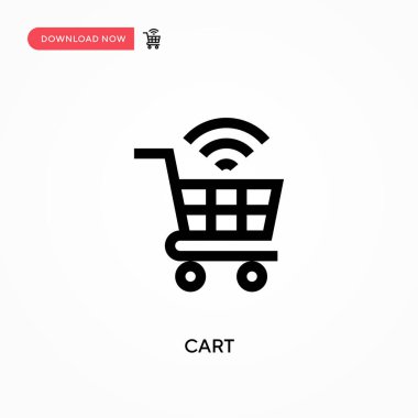 Basit Cart vektör simgesi. Web sitesi veya mobil uygulama için modern, basit düz vektör çizimi