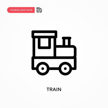 Basit Tren vektör simgesi. Web sitesi veya mobil uygulama için modern, basit düz vektör çizimi