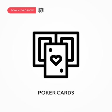 Poker kartları basit vektör simgesi. Web sitesi veya mobil uygulama için modern, basit düz vektör çizimi