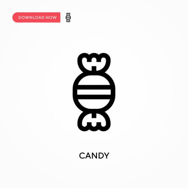 Basit Candy vektör simgesi. Web sitesi veya mobil uygulama için modern, basit düz vektör çizimi