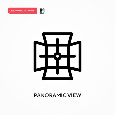 Panoramik görünüm Basit vektör simgesi. Web sitesi veya mobil uygulama için modern, basit düz vektör çizimi