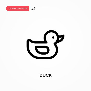 Ördek Basit vektör simgesi. Web sitesi veya mobil uygulama için modern, basit düz vektör çizimi